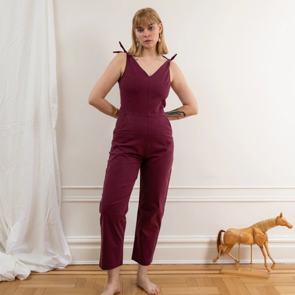 NEW Loup Maroon Slate Coverall Jumpsuit (Petite)